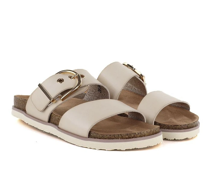 Dámské žabky s přezkou béžové model 22097328 - Potocki Dámské žabky s přezkou béžové model 22097328 - Potocki