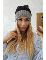 Fleecová čepice Bibiana K264 tmavě šedá+černá Fleecová čepice Bibiana K264 tmavě šedá+černá