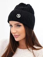 Dámská čepice žebrovaná z viskózy s příměsí modalu švestková