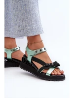 Dámské Sandály S Mašlí D&A CR956 Zelené