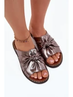 Dámské Pantofle Na Ploché Podešvi Grafitové model 21706046 - Boto Dámské Pantofle Na Ploché Podešvi Grafitové model 21706046 - Boto