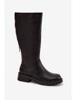 Kožené dámské kozačky vyhřívané model 21728450 Černé - Maciejka