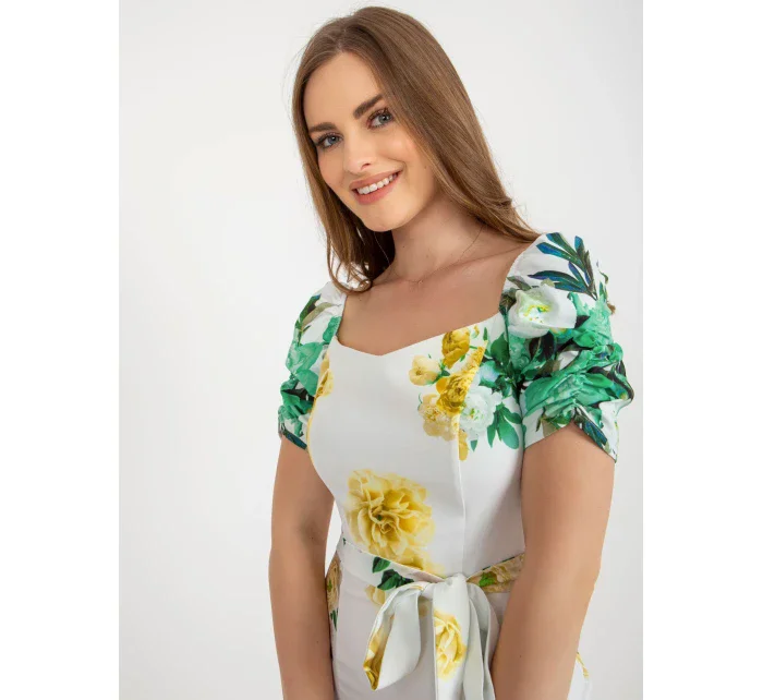 Šaty LK SK 508641 3.05P bílá zelená