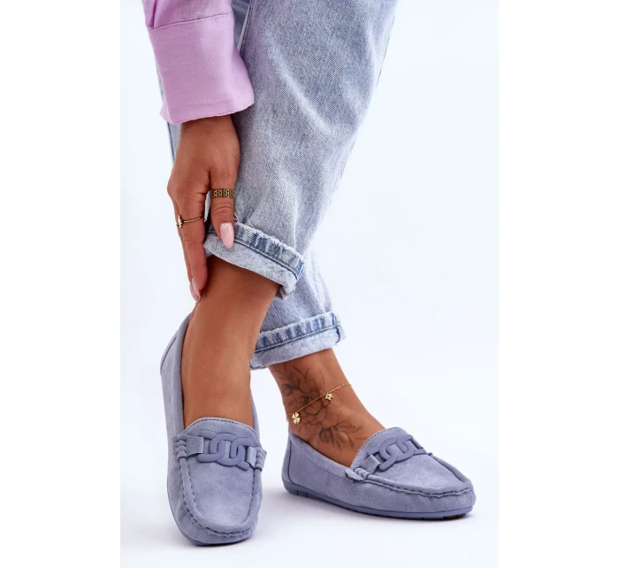 Dámské módní semišové mokasíny modré Rabell Dámské módní semišové mokasíny modré Rabell