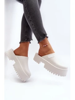 Dámské pantofle na platformě Big Star - bílá