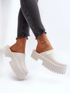 Dámské pantofle na masivní podrážce Big Star Bílá