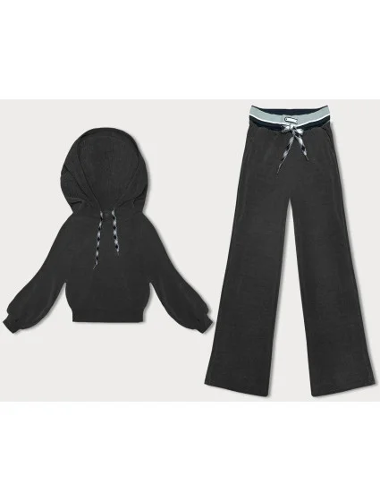 Žebrovaný dámský komplet v grafitové barvě (AMG-341A) Žebrovaný dámský komplet v grafitové barvě (AMG-341A)