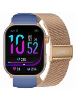 Dámské chytré hodinky GRAVITY GT28-8 řemínek + náramek růžové zlato námořnická modř Dámské chytré hodinky GRAVITY GT28-8 řemínek + náramek růžové zlato námořnická modř