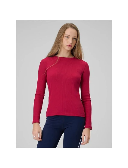 Dámský žebrovaný úplet slim fit longsleeve 4F 4FRAW25TLONF656-53S dámské Dámský žebrovaný úplet slim fit longsleeve 4F 4FRAW25TLONF656-53S dámské