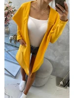 Volná bunda s kapucí v hořčicové barvě Volná bunda s kapucí v hořčicové barvě