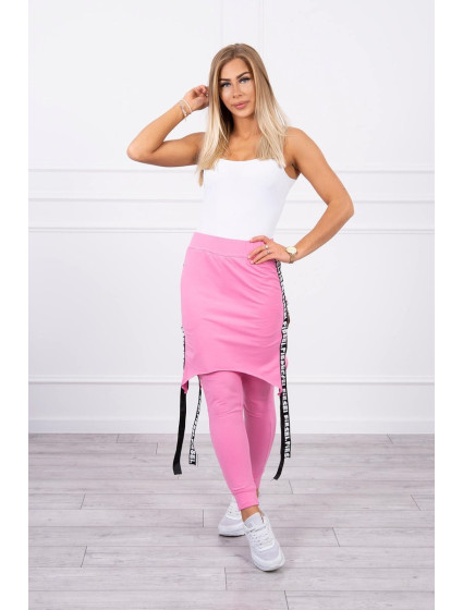 Kalhoty/oblek s nápisem selfie světle růžový