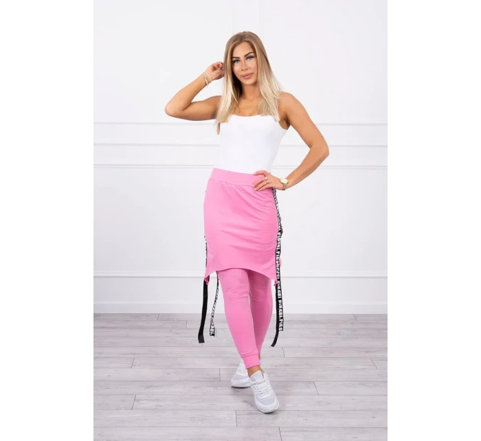 Kalhoty/oblek s nápisem selfie světle růžový