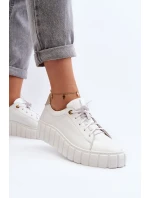 Dámská kožená polobotka na tlusté podrážce model 21646394 bílé - Zazoo