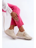 Dámské kožené lehké sportovní boty béžové Eleonori Dámské kožené lehké sportovní boty béžové Eleonori