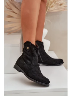 Boty Na Plochém Podpatku  Černé model 21685082 - S.Barski