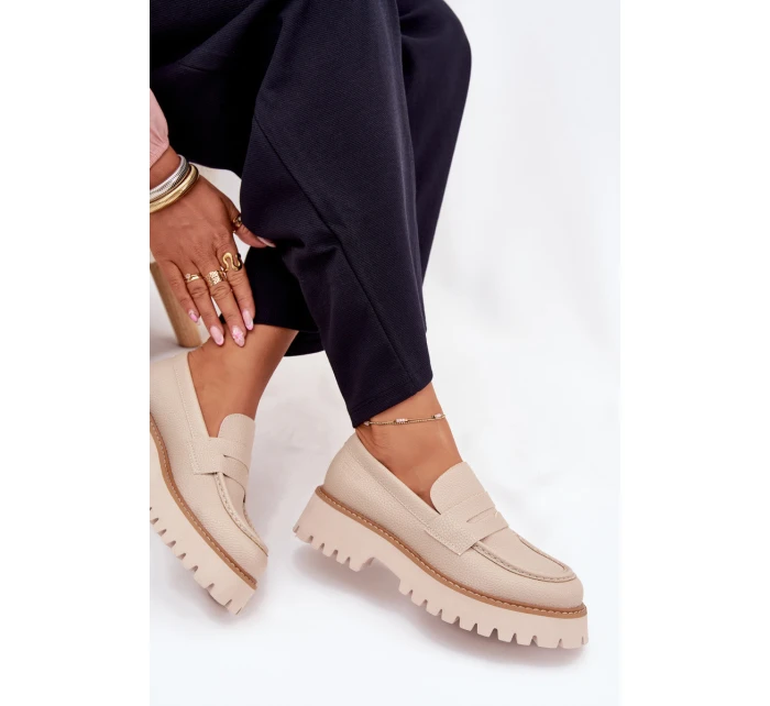 Dámské Mokasíny Na Platformě A Plochém Podpatku Big Star model 21705316 Béžové - Big Star Shoes