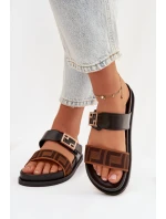 Dámské pantofle se zlatým sponou Černé model 21898346 - Boto Dámské pantofle se zlatým sponou Černé model 21898346 - Boto