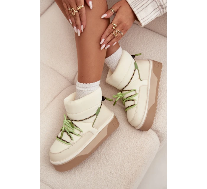 Dámské sněhule na platformě D.Franklin – jasně béžové