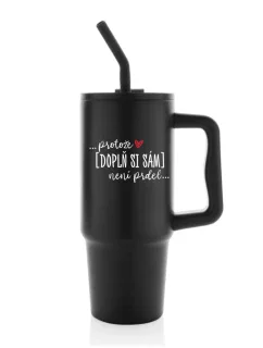 Personalizovaná termoska s barevným víčkem - Protože [doplň si sám] není prdel