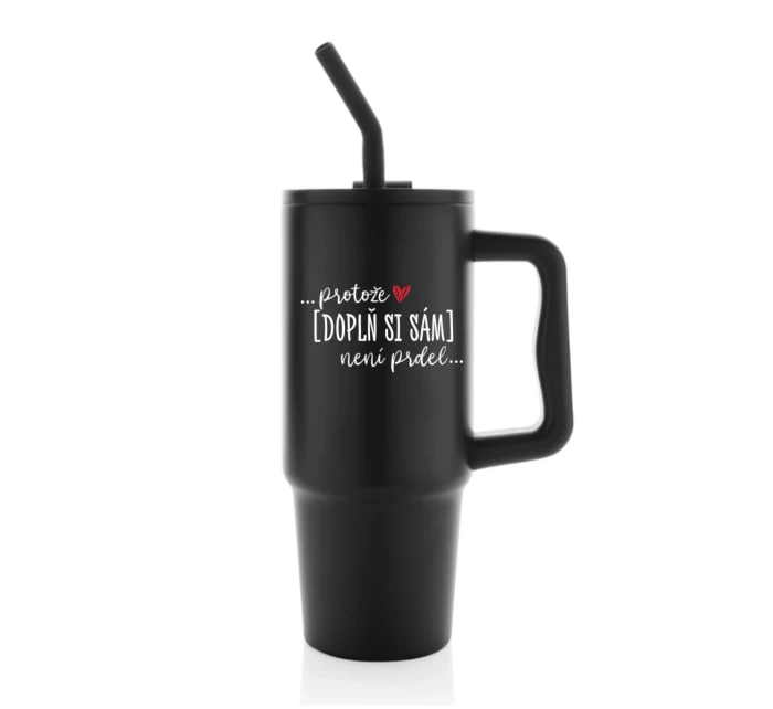 Personalizovaná termoska s barevným víčkem - Protože [doplň si sám] není prdel