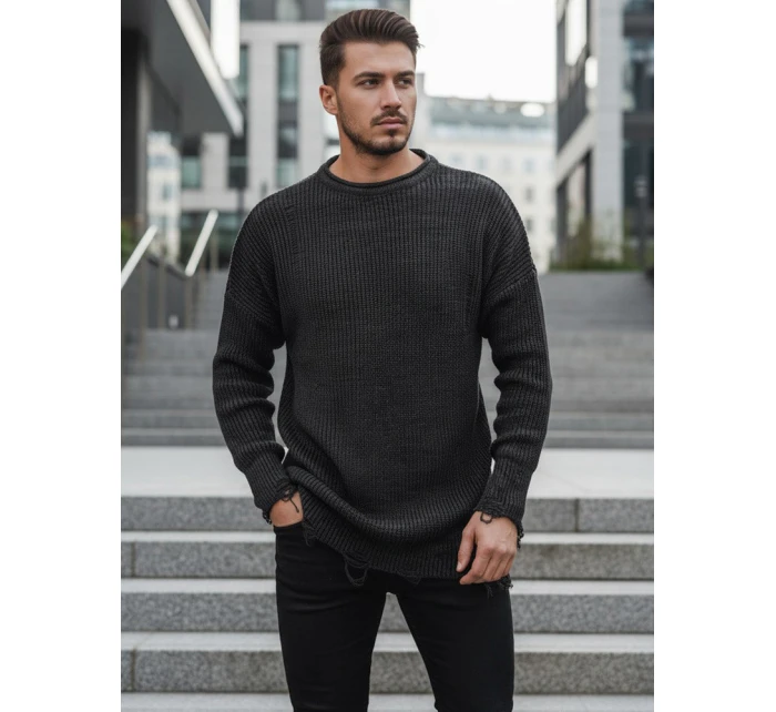 Pánský tmavě šedý svetr FashionStreet WX1964