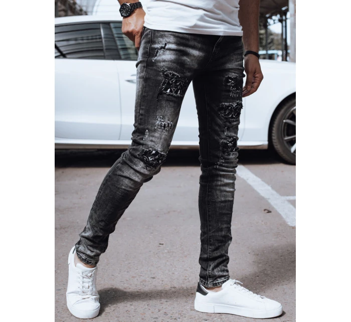 Pánské černé džínové kalhoty FashionStreet UX4328