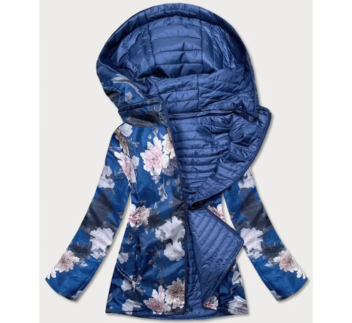 Světle modrá dámská oboustranná bunda s kapucí model 17099153 - Andrea Lee