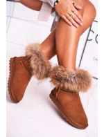 Dámské Kožené Sněhule S Kožešinou Camel model 21540431 - Boto Dámské Kožené Sněhule S Kožešinou Camel model 21540431 - Boto