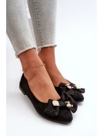 Dámské baleríny s mašlí a černé model 21666323 - Boto