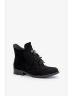 Zateplené Nízké Boty S Dekorací Na Zip Černé S.Barski HY42-715