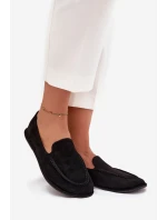 Dámské mokasíny z eko semiše ploché černé Miryelle Dámské mokasíny z eko semiše ploché černé Miryelle