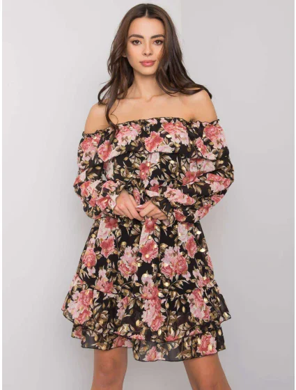 Šaty DHJ SK  černá a růžová model 16300525 - FPrice