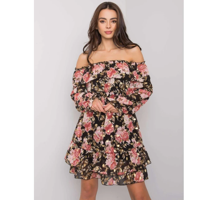 Šaty DHJ SK  černá a růžová model 16300525 - FPrice