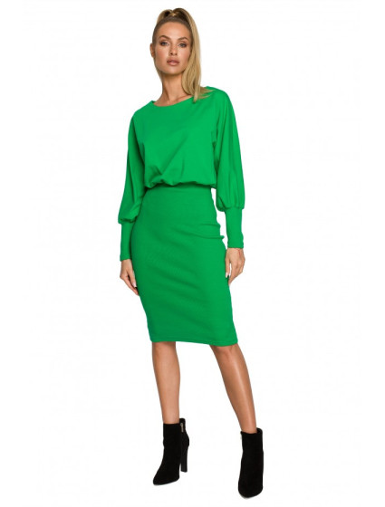 Pletené šaty v hladké zelené model 18004241 - Moe