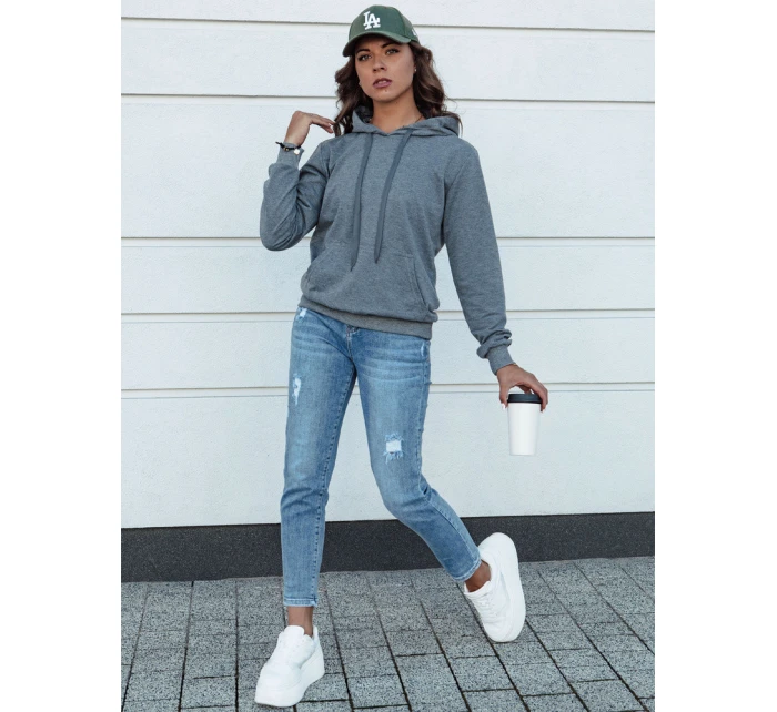 Tmavě šedá dámská mikina s kapucí LARA II FashionStreet BY1334