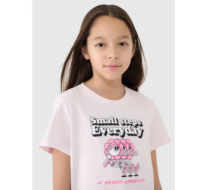 Dívčí tričko s potiskem 4F 4FJRSS25TTSHF2585-12S Dívčí tričko s potiskem 4F 4FJRSS25TTSHF2585-12S