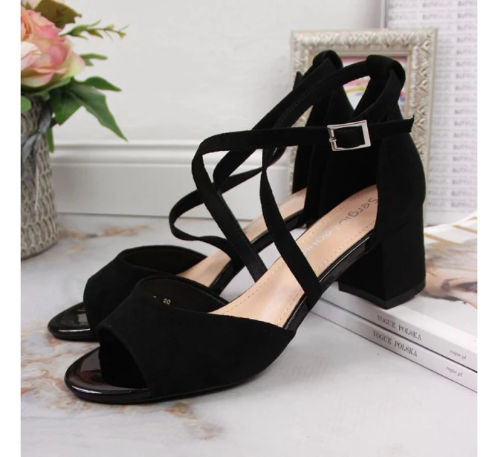 Černé sandály na jehlovém podpatku W model 21777516  Sergio Leone - Inny