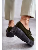 Módní semišové boty na platformě Khaki model 21598683 - Boto