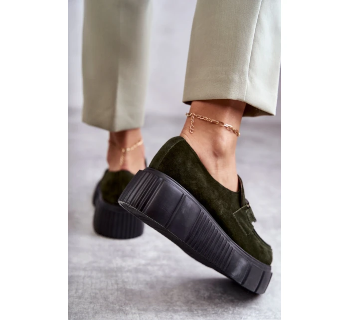 Módní semišové boty na platformě Khaki model 21598683 - Boto