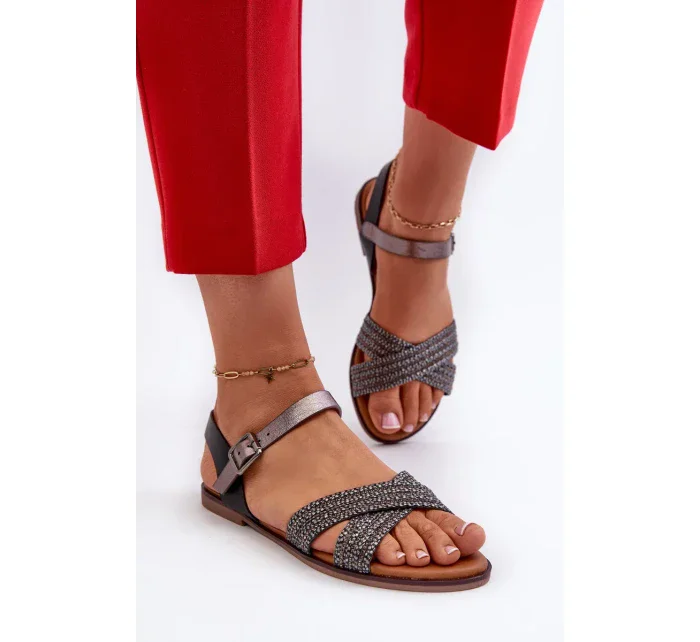 Dámské ploché sandály S.Barski černá Dámské ploché sandály S.Barski černá