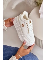 Tenisky Sportovní Boty Dámské Zateplené Na Masivní Podešvi Bílé Ardiela Tenisky Sportovní Boty Dámské Zateplené Na Masivní Podešvi Bílé Ardiela