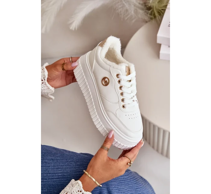 Tenisky Sportovní Boty Dámské Zateplené Na Masivní Podešvi Bílé Ardiela Tenisky Sportovní Boty Dámské Zateplené Na Masivní Podešvi Bílé Ardiela