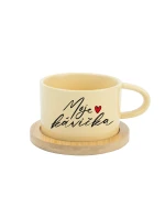 MOJE KÁVIČKA - žlutý hrníček makronka 200 ml