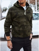 Pánská mikina s kapucí moro zelená model 21970372 - Dstreet