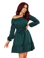 Zelené dámské šaty s volánky model 7789104 - numoco
