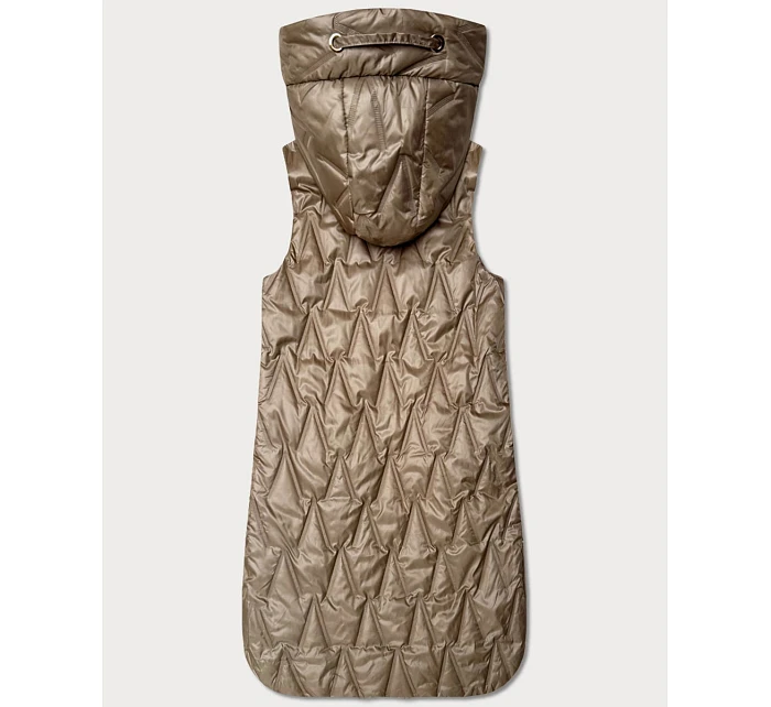 Dámská lehká vesta se zlatým zipem Goodlookin béžová (B8586/B8587-12)