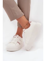 Dámské Sneakersy Na Platformě Big Star SS274346 Bílé Dámské Sneakersy Na Platformě Big Star SS274346 Bílé