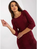 Dámské šaty LK SK model 20849714 vínové - FPrice Dámské šaty LK SK model 20849714 vínové - FPrice