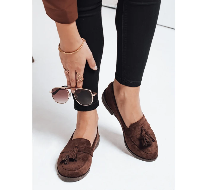 Dámské semišové hnědé mokasíny model 21993215 - Dstreet