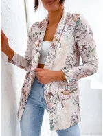 Béžové dámské sako s podšívkou model 20070247 - Moon Béžové dámské sako s podšívkou model 20070247 - Moon